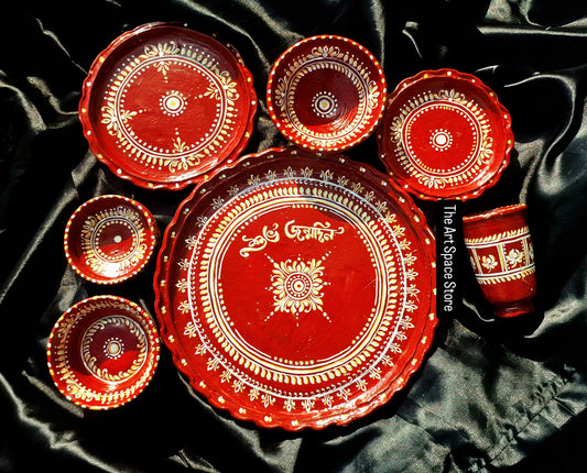 Terracotta Thala Bati Set