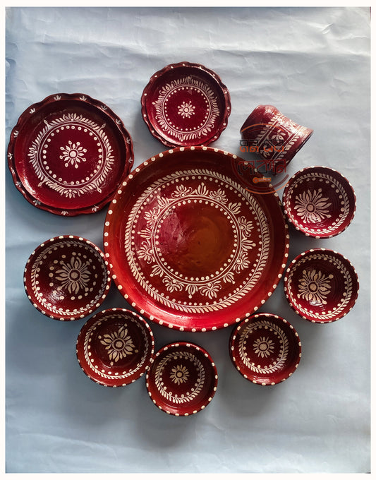 Terracotta Thala Bati Set   - 10 Pic Any Name Customise
