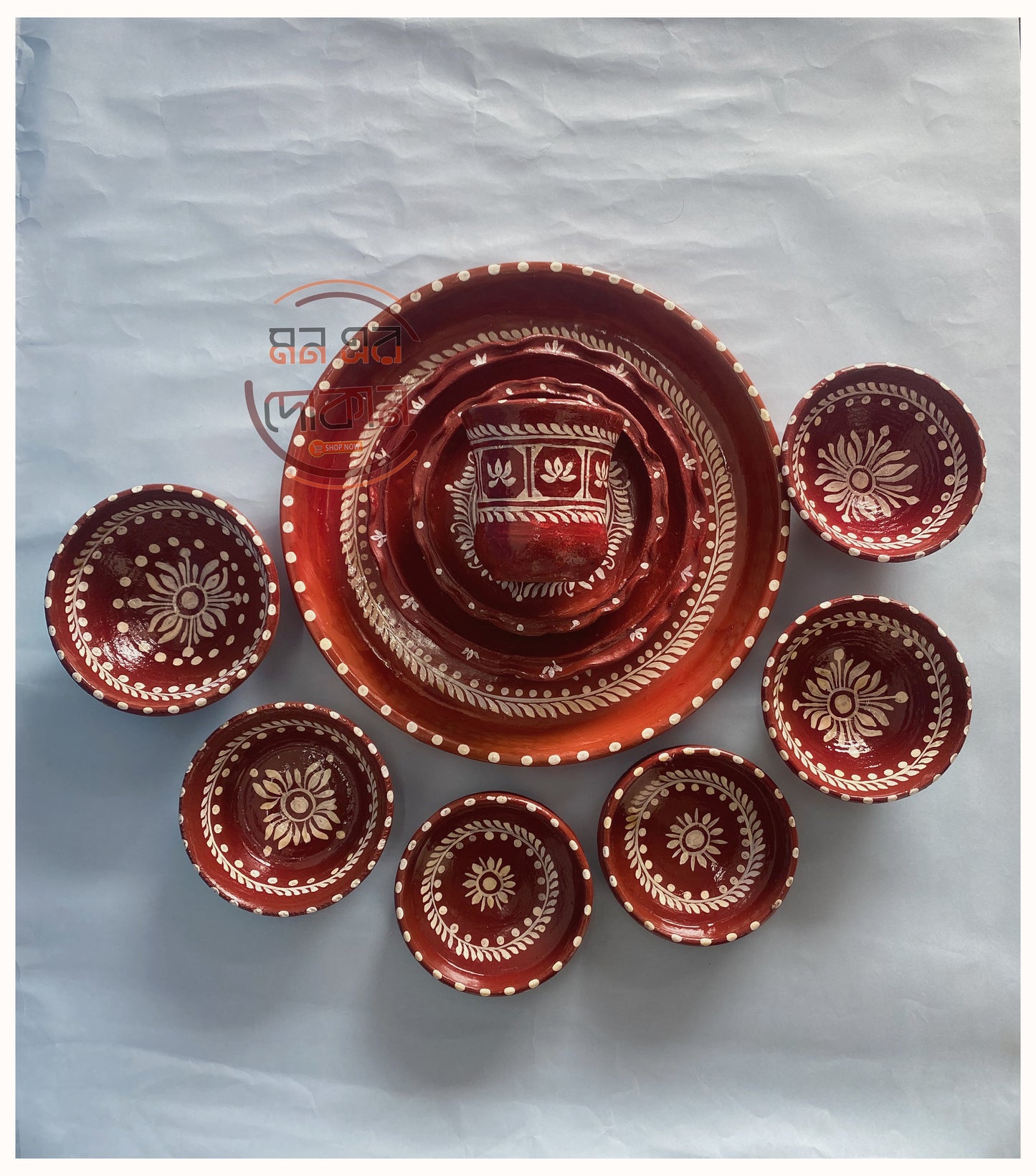 Terracotta Thala Bati Set   - 10 Pic Any Name Customise