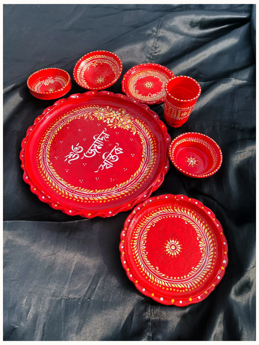 Terracotta Thala Bati Set   - 7 Pic